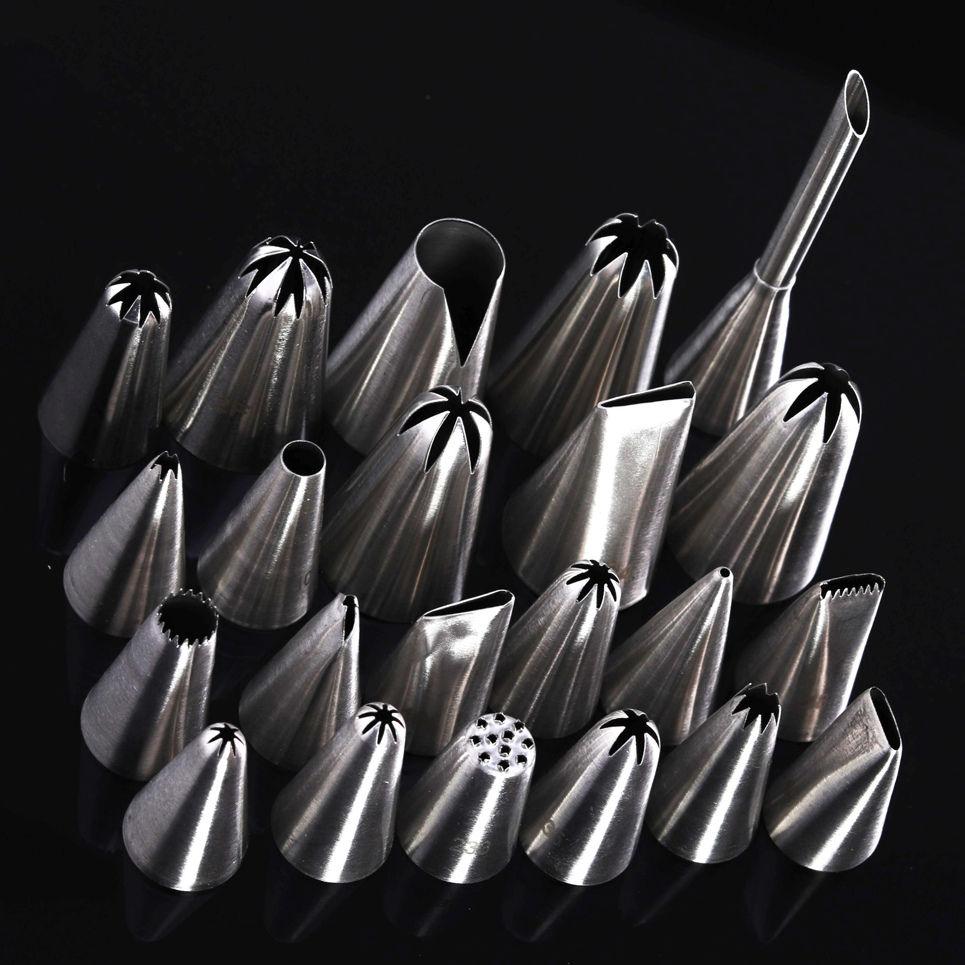 304不锈钢裱花嘴单个溶豆曲奇玫瑰花嘴寿桃泡芙挤奶油嘴烘焙家用