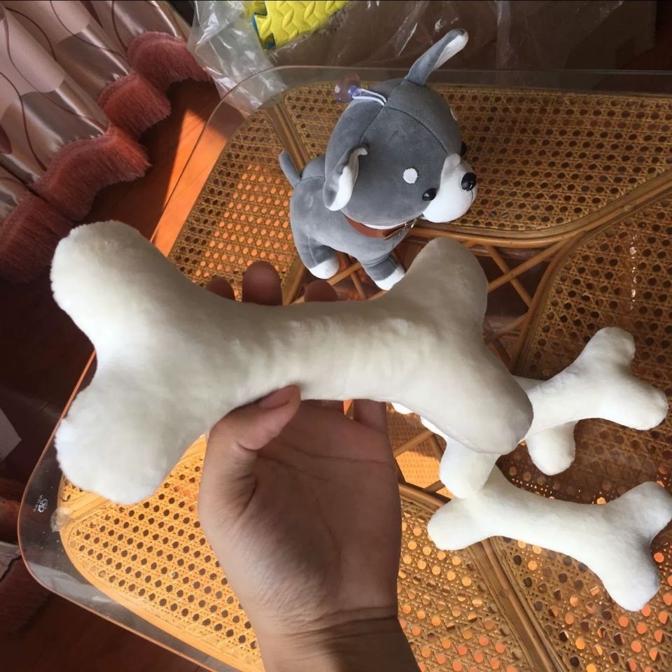 仿真小骨头毛绒玩具狗狗大鸡腿啃咬单身狗骨头狗粮创意抱枕玩偶