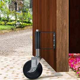 耐磨大门弹簧减震轮 工业重型万向轮子带刹车 承重实心4寸5寸脚轮