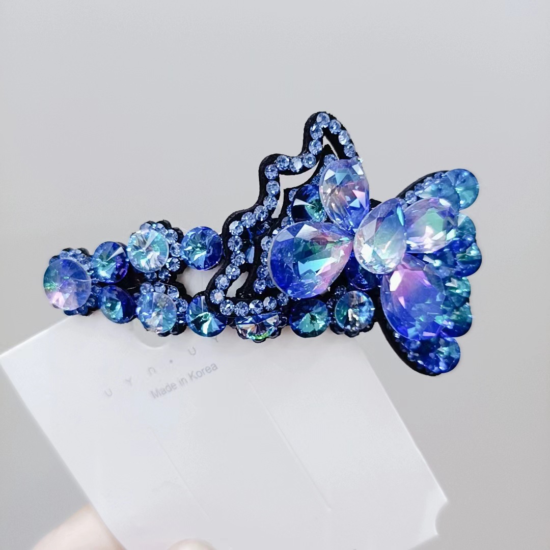 Korean Hairpin New Crystal Butterfly Break Clip BB Clip Bang Clip Bar Clip Side Clip Girls Factory Spot