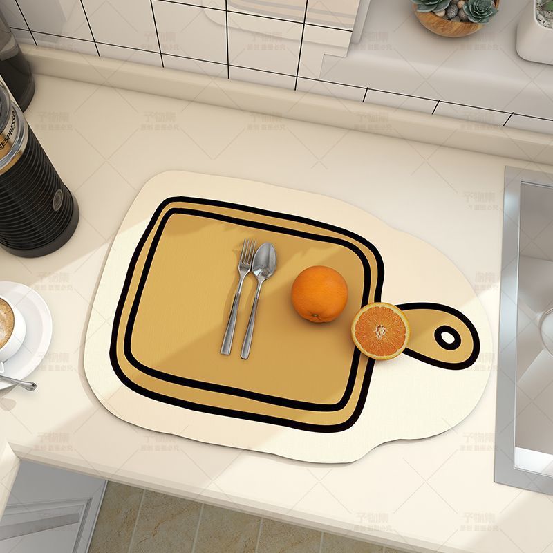 硅藻泥桌垫免洗防烫隔热垫卡通可爱厨房台面防滑沥水垫家用好打理