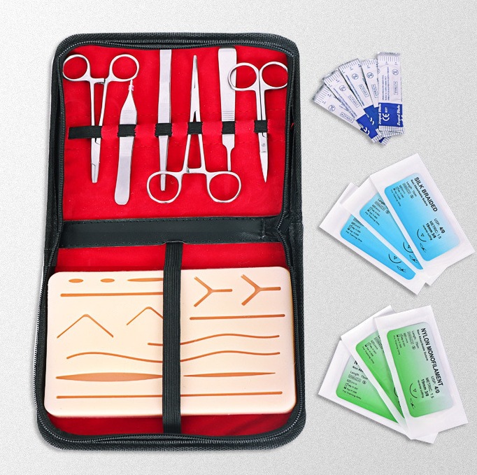 Surgical Suture Practice Equipment Package Foreign Trade Suture Training Instrument Bag Exercise Tool Suit Surgical Practice Silicone