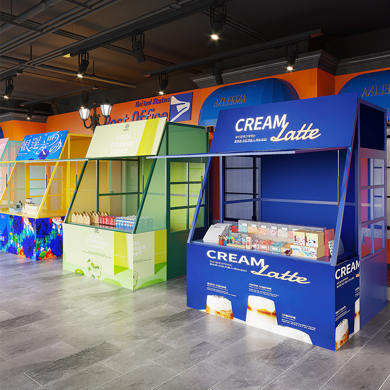 网红商场活动摊位展示架景区集市摆摊架夜市铁艺雨棚促销架摊位架