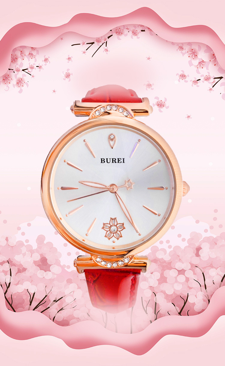 瑞士burei宝梭手表女士石英表女表时尚防水女士手表批发3016