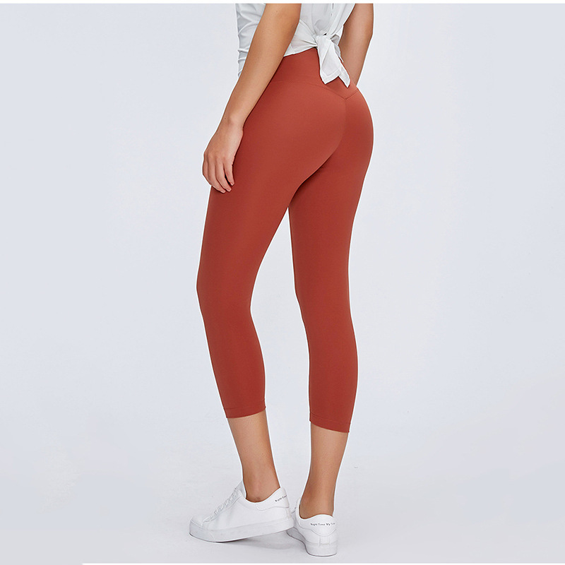 lululemon七分瑜伽裤运动健身户外跑步高弹力紧身裤s2047