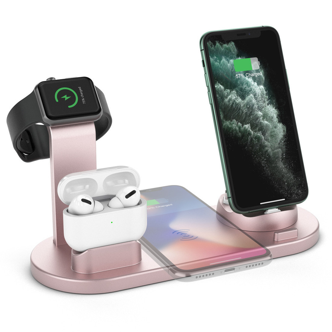 Multifunctional Four-in-One Mobile Phone Wireless Charger Base for iPhone AirPods IWatch Wireless Charger