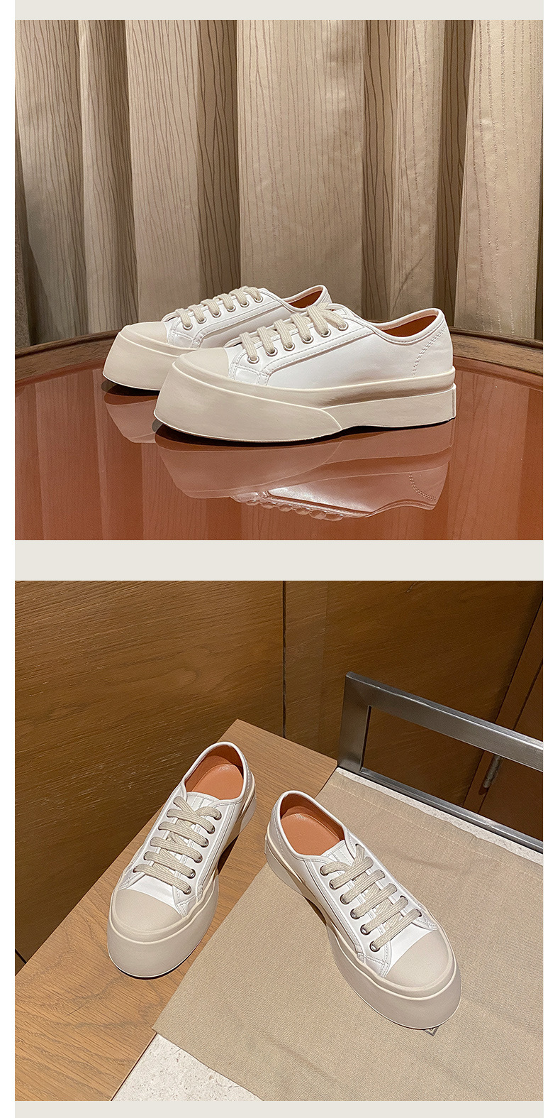 mona张绮贤同款休闲鞋女2021女鞋秋季大头运动小白鞋厚底松糕板鞋