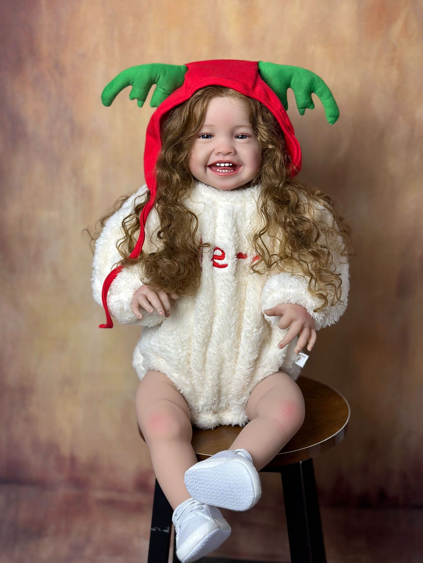 bzdoll仿真洋娃娃米拉女孩60厘米布身植入头发可梳头重生婴儿玩具