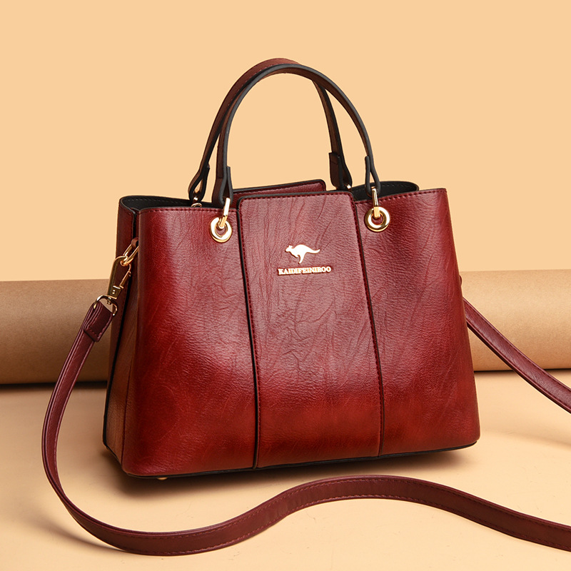 2021新款时尚简约大容量上班通勤包女包欧美复古送妈妈手提斜挎包