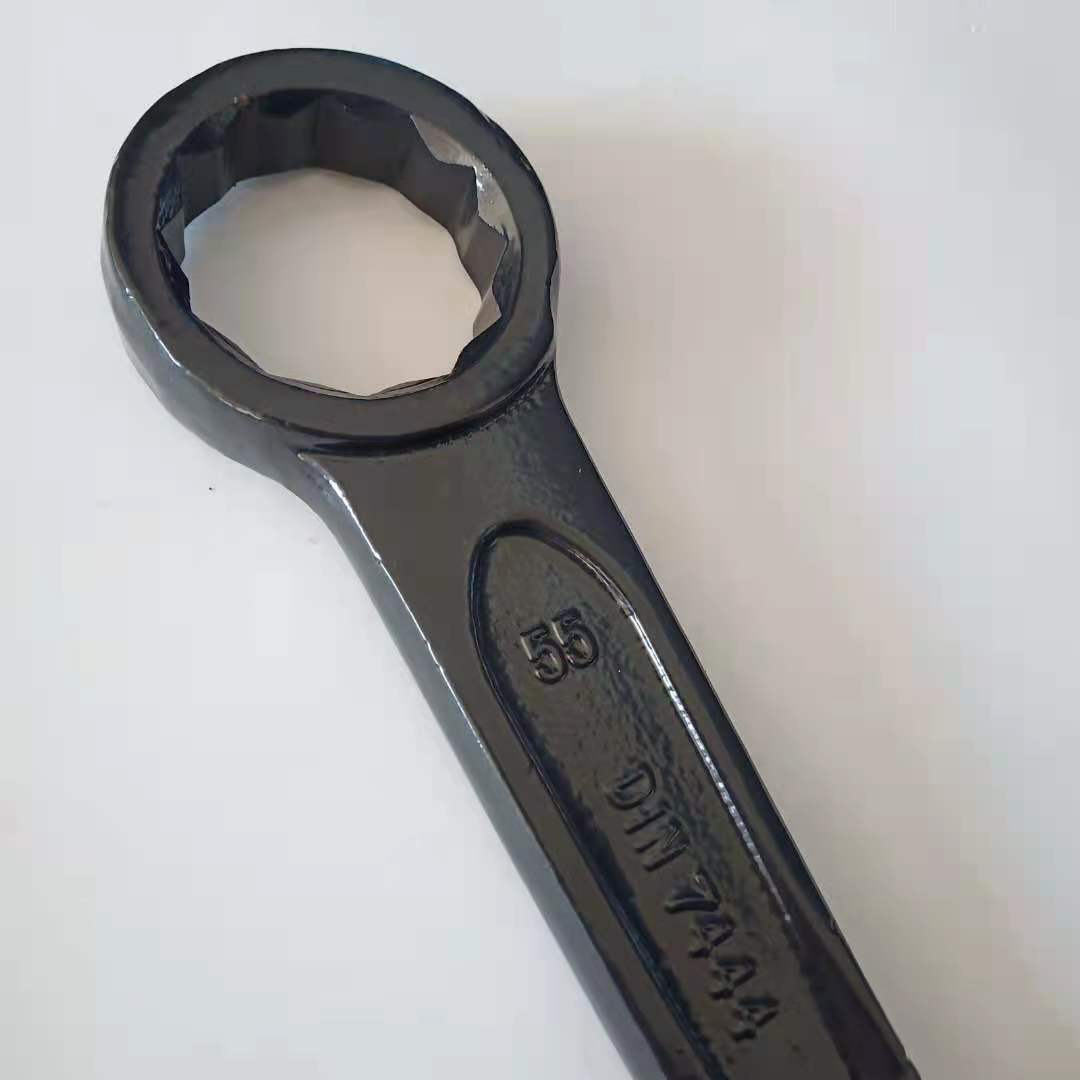 厂家供应钢制敲击梅花扳手45号钢锤击扳手直柄重型敲击扳手单头呆