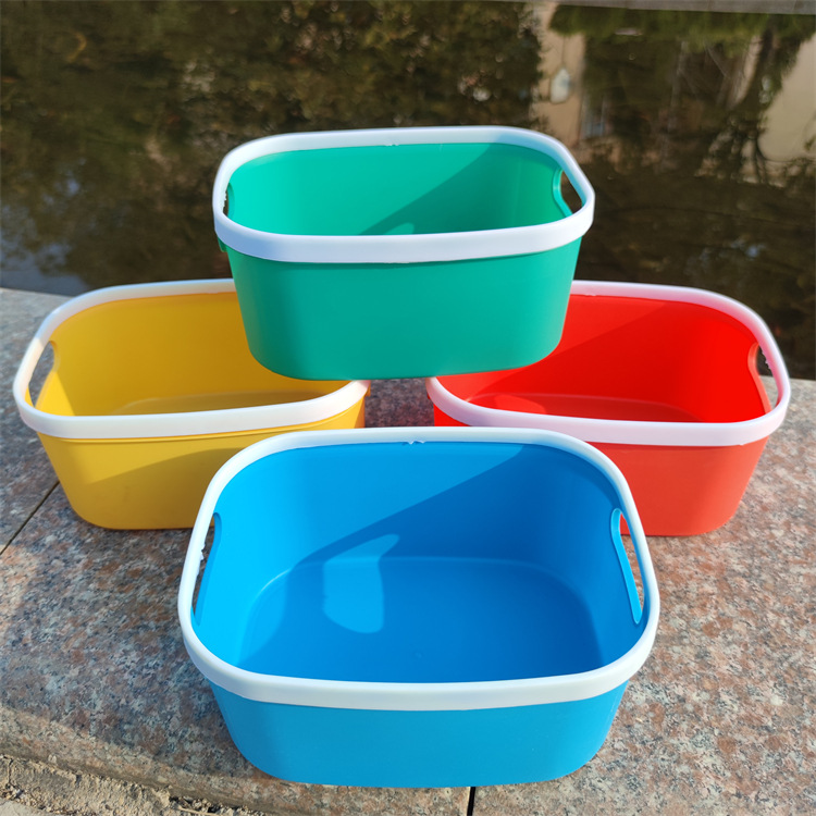 Plastic Storage Basket Desktop Snacks Sundries Storage Box Rectangular Finishing Box Bathroom Cosmetics Storage Basket 0337