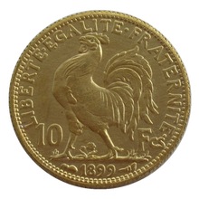 仿古工艺品法国10Franc1899-1914黄铜镀金外贸热销纪念币