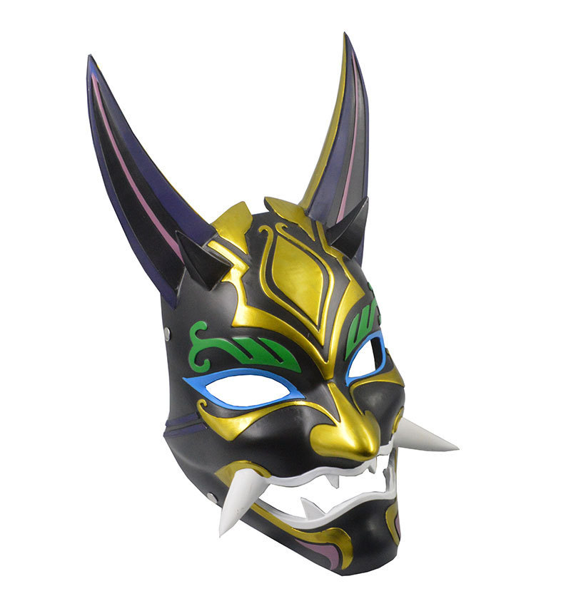 原神cos护法夜叉大将魈cosplay面具游戏面具配件道具假面工艺礼品