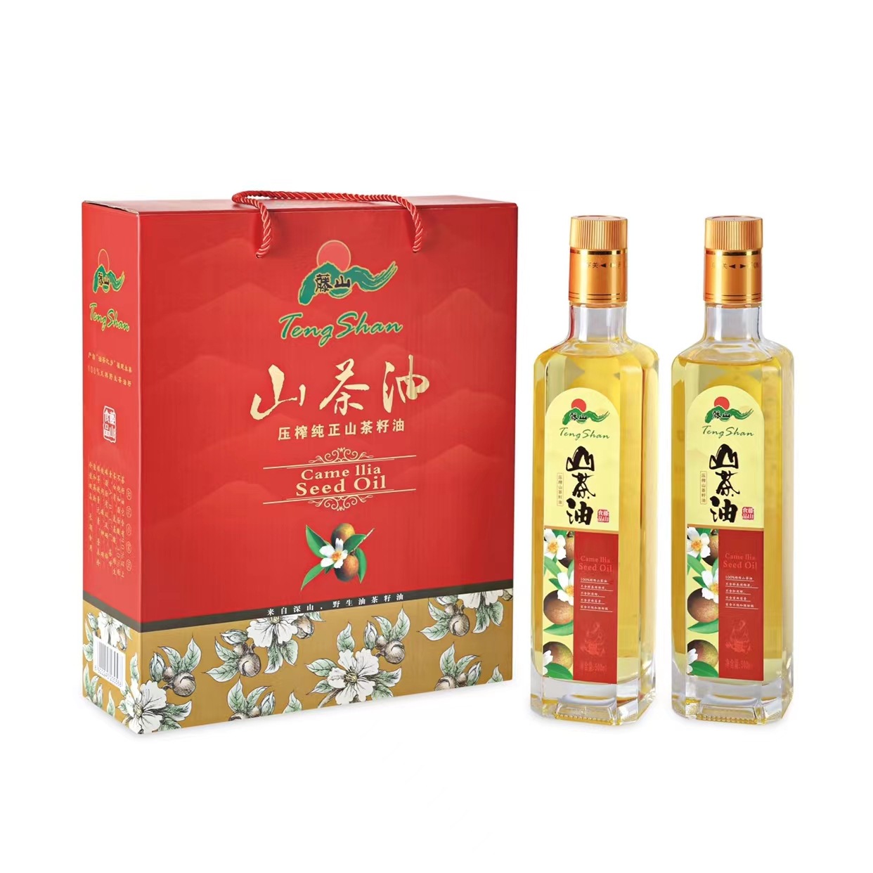 藤山山茶油茶籽油茶油500ml*2瓶礼盒装偏远地区除外包邮-阿里巴巴
