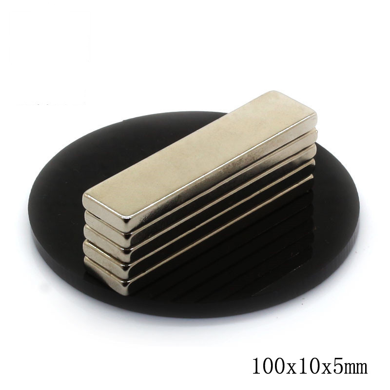 f100x10x5mm钕铁硼强力磁铁片稀土磁钢镀镍吸铁石长方形纱窗磁条