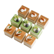 果立方慕斯杯方形包装盒甜品台透明布丁木糠蛋糕烘焙小盒子