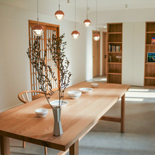 工作台实木原色北欧橡纯大板桌直发工厂创意书桌红白蜡木简约餐桌