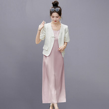 新中式轻国风套装连衣裙女装2024夏新款显瘦气质洋气两件套裙子