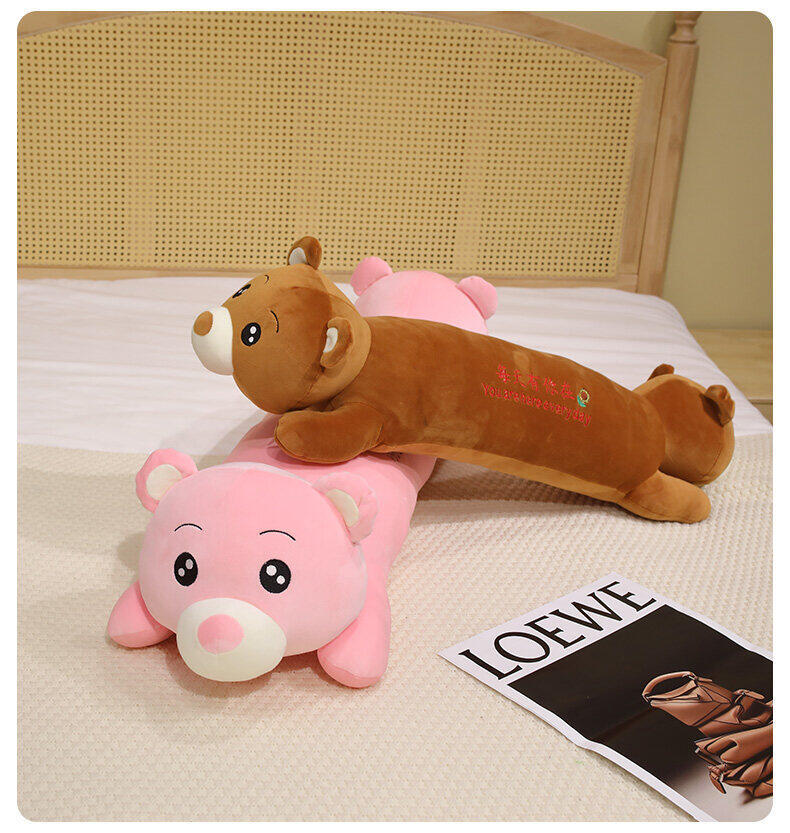 可爱小熊萌系双头熊睡觉抱枕床上公仔趴款毛绒玩具长条枕情侣礼物