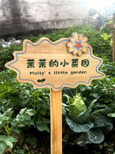 户外菜地花草幼儿园菜园种植花园装饰插地木质警示提示牌木牌