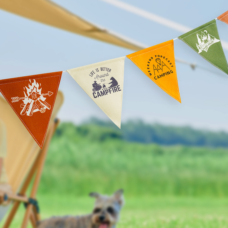 户外露营旗帐篷旗营地三角旗彩旗野炊氛围旗野营装饰旗