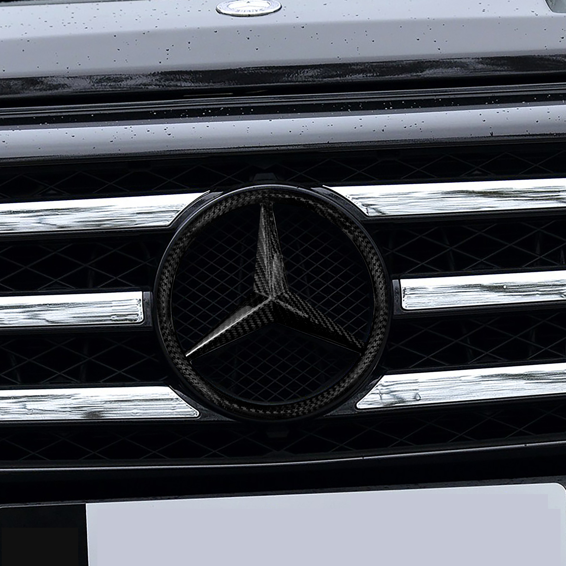 适用于19-20款奔驰glc/gle/gls级前车车标logo外饰汽车改装配件