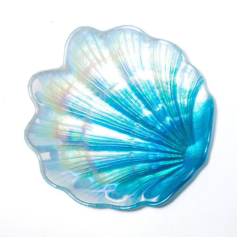 Blue Fantasy Colorful Shell Dial Creative Trending Snack Snack Dish Mermaid Good-looking Ins Decoration Storage Tray