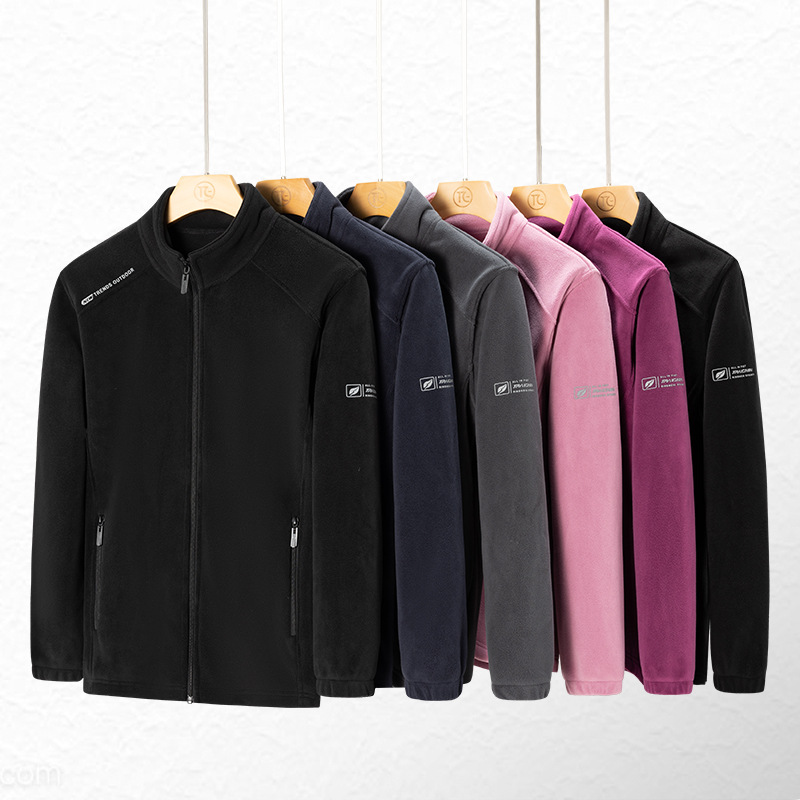 男女摇粒绒户外冬季抓绒衣内胆上衣冲锋衣开衫双面绒保暖加厚外套