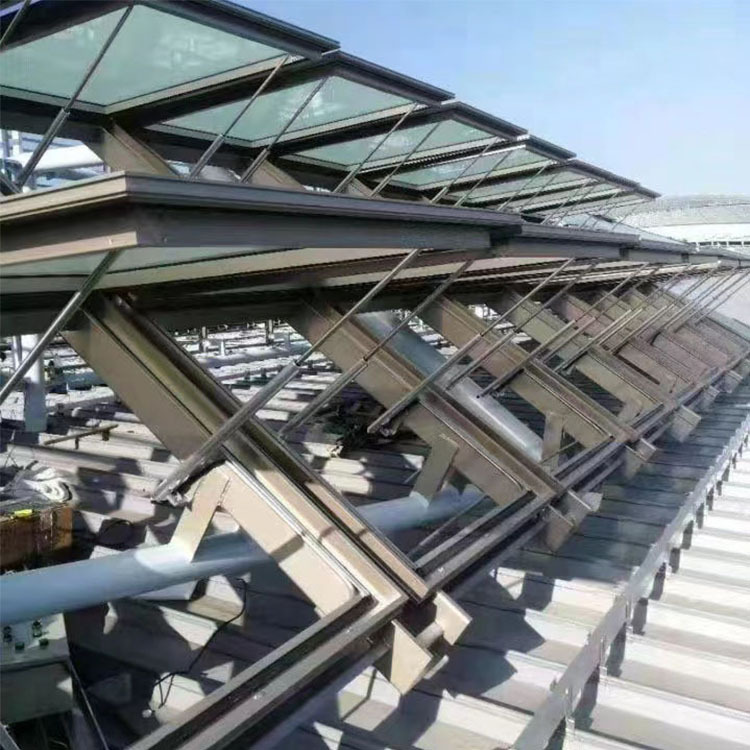 消防联动控排烟窗 智能电动开窗平开窗户推拉窗自动电机天窗