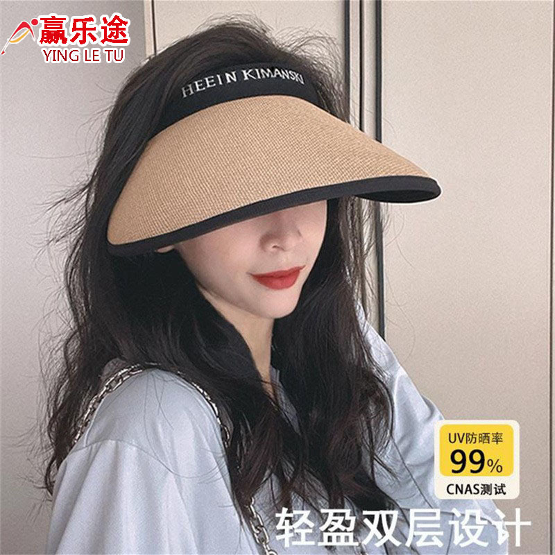 Summer Sun Hat Women's Cycling Big Brim Uv Protection Internet Celebrity Topless Hat Face Covering Fashion Breathable Sun Hat