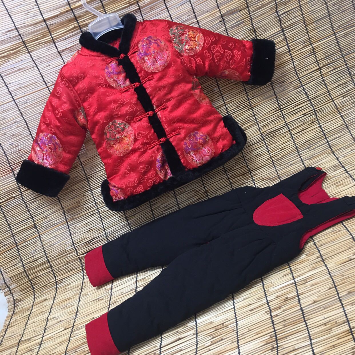 宝宝手工棉花棉衣 中小童唐装 婴儿拜年服儿童新年装男童加厚盘扣