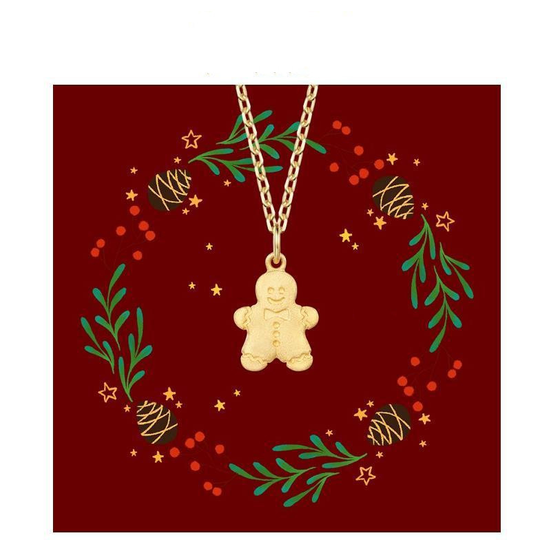 圣诞节姜饼人童话故事送女友约会必备项链女送女生礼物ins可爱潮