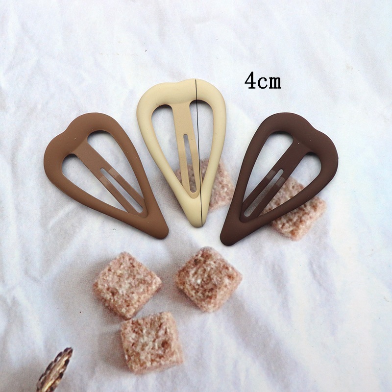 Korean Style Simple Rubber Paint Rubber Effect Paint Barrettes Milk Coffee Series BB Clip Fashion Girl Side Clip Hair Accessories Hairpin Suit