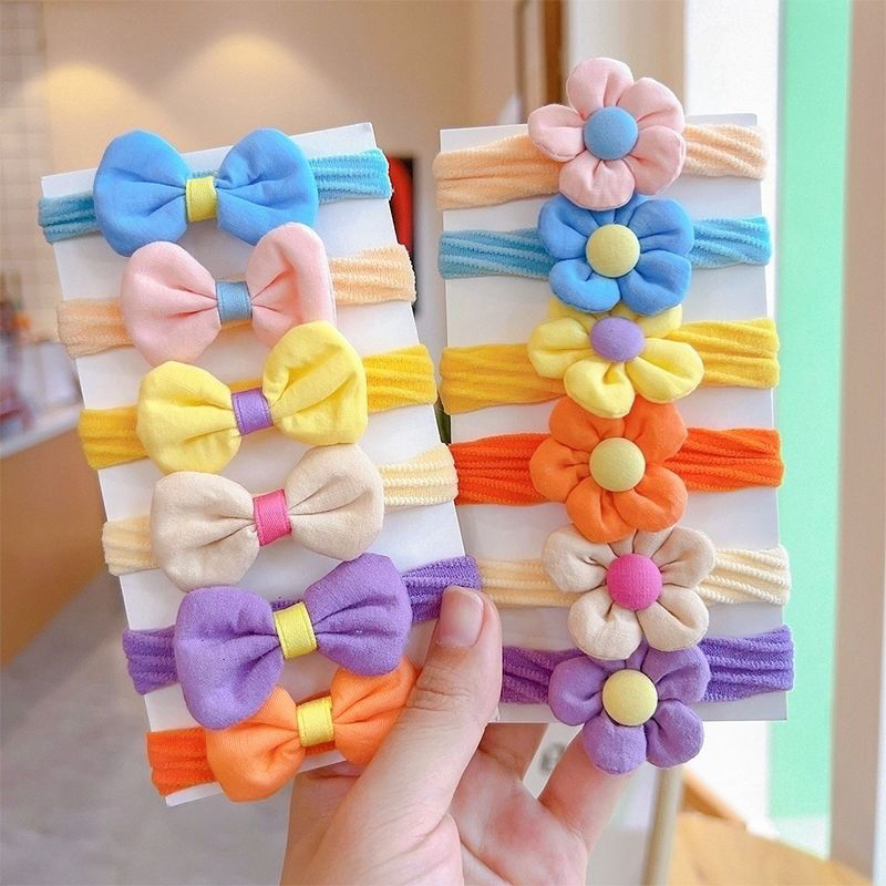 Children's Cloth Flower Bow Tie Rubber Band Does Not Hurt Hair Elastic Good Hair Band Girls Girl's Hair Rope Towel Ring Hair Accessories