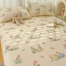 纯棉床笠单件全棉床罩席梦思床垫套保护罩儿童防滑枕套床单三件套