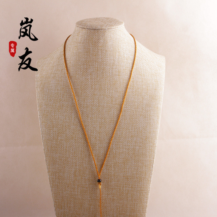 Jade Gold Necklace Rope Men's and Women's Pendant Lanyard Jade Jade Pendant Milan Rope Wholesale Milan Bracelet Lanyard