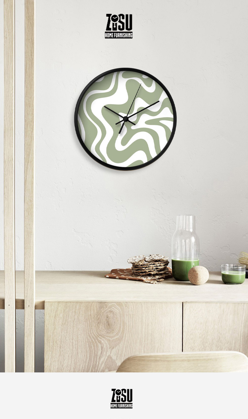 挂钟一件代发跨境货源时钟表北约抽象画静音创意表