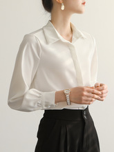 T白衬衫女职业正装法式气质雪纺事业单位公务员教资面试答辩衬衣