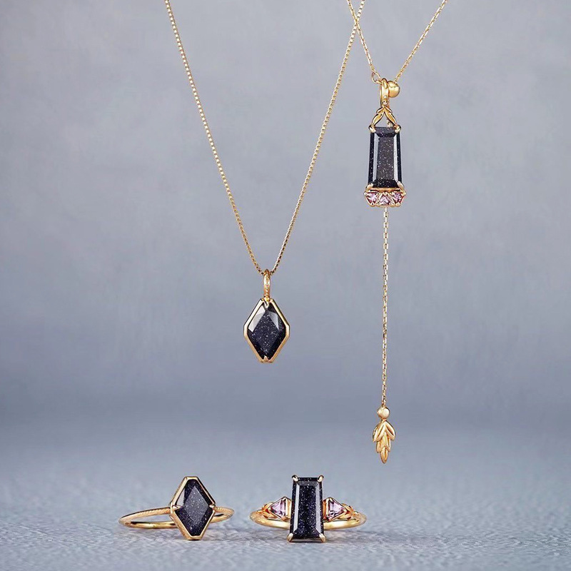 日韩版简约百搭复古天然欧泊戒指女 925银水滴蛋白石戒子一件代发