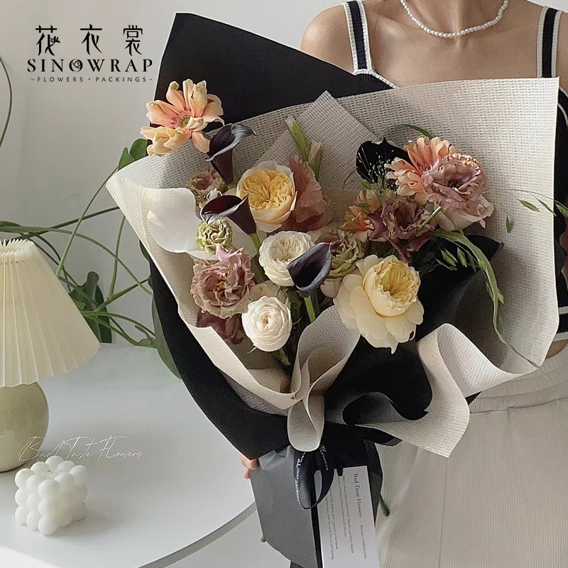 Flower Dress Embossed Waterproof Paper Cream Paper Flower Bouquet Solid Color Wrapping Paper Flower Shop Supplies Materials