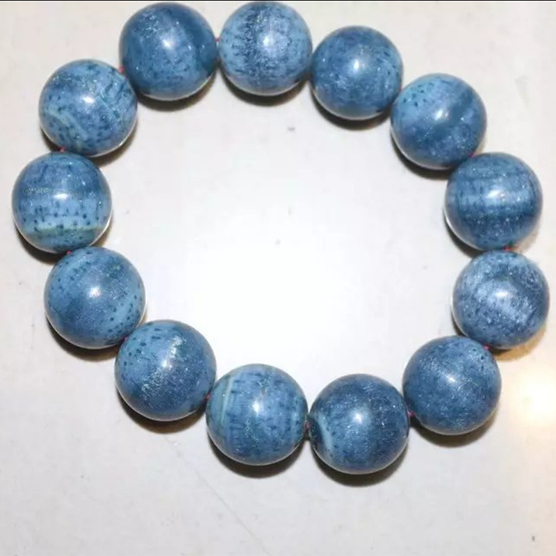 印尼蓝色珠母贝手串 原始珊瑚贝 蓝色民族风珊瑚服饰配搭收藏手串