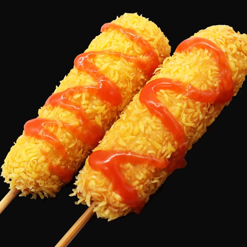 爆浆芝士热狗棒拔丝韩国拉丝热狗棒芝士棒烤肠热狗肠脆皮台湾