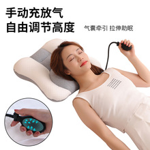 日式无印充气可调节助眠枕头颈椎枕3D分区护颈枕睡觉枕头脊椎圆枕