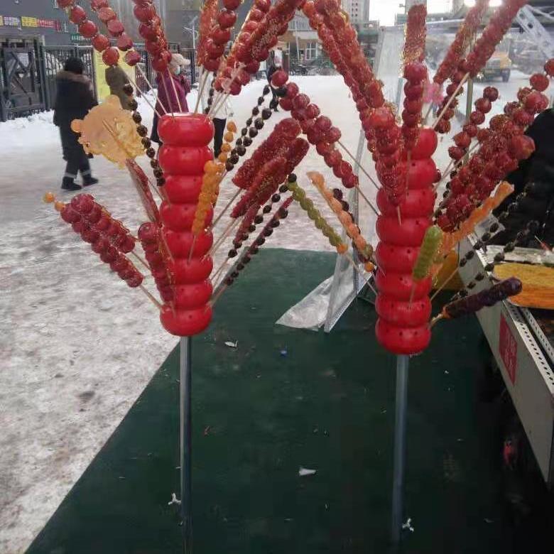 冰糖葫芦架子摆摊加粗折叠糖葫芦把子糖葫芦工具糖画风车展架旋转