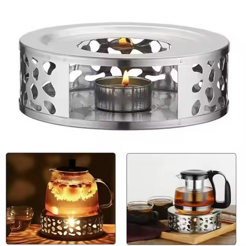 源头工厂不锈钢温茶器玻璃壶暖茶器暖炉蜡烛炉保温底座烤茶炉现货
