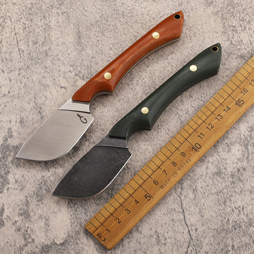 d2亚麻手柄一体龙骨小直刀锋利户外露营便携生存防身徒步edc工具