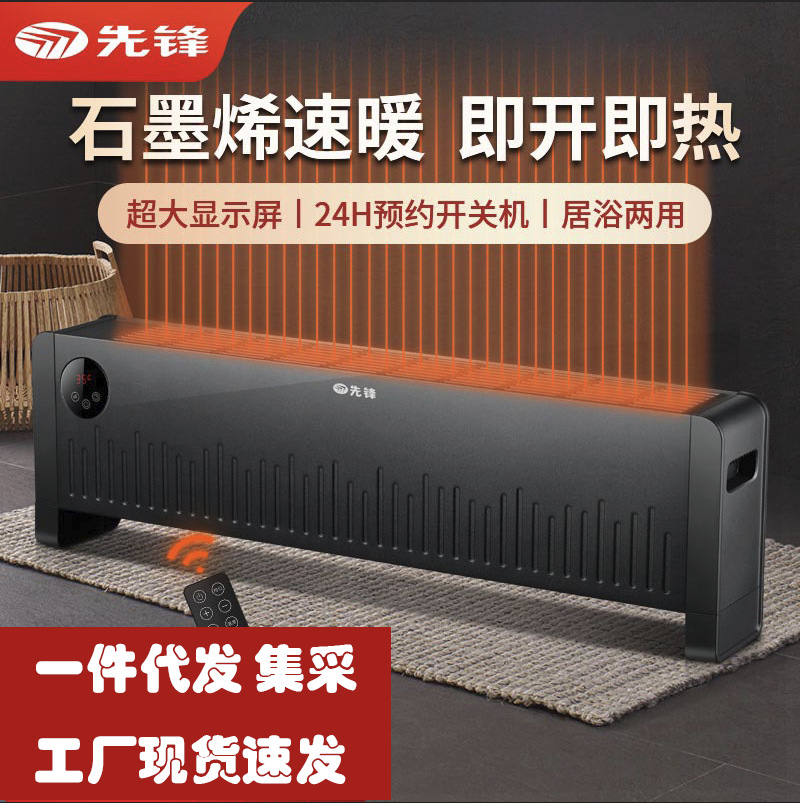 先锋取暖器踢脚线电暖器浴室家用遥控电暖气防水加热器dtj-t1