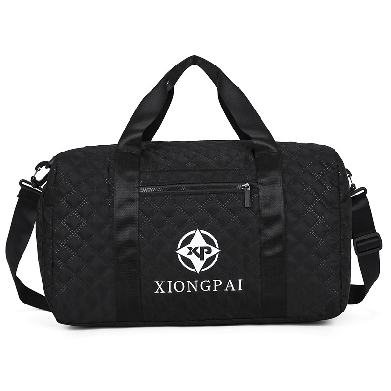 Simple Solid Color Large Capacity Trendy Cool Personality Travel Bag Female Dry Wet Separation Gym Bag Short Distance Diamond Crossbody Bag