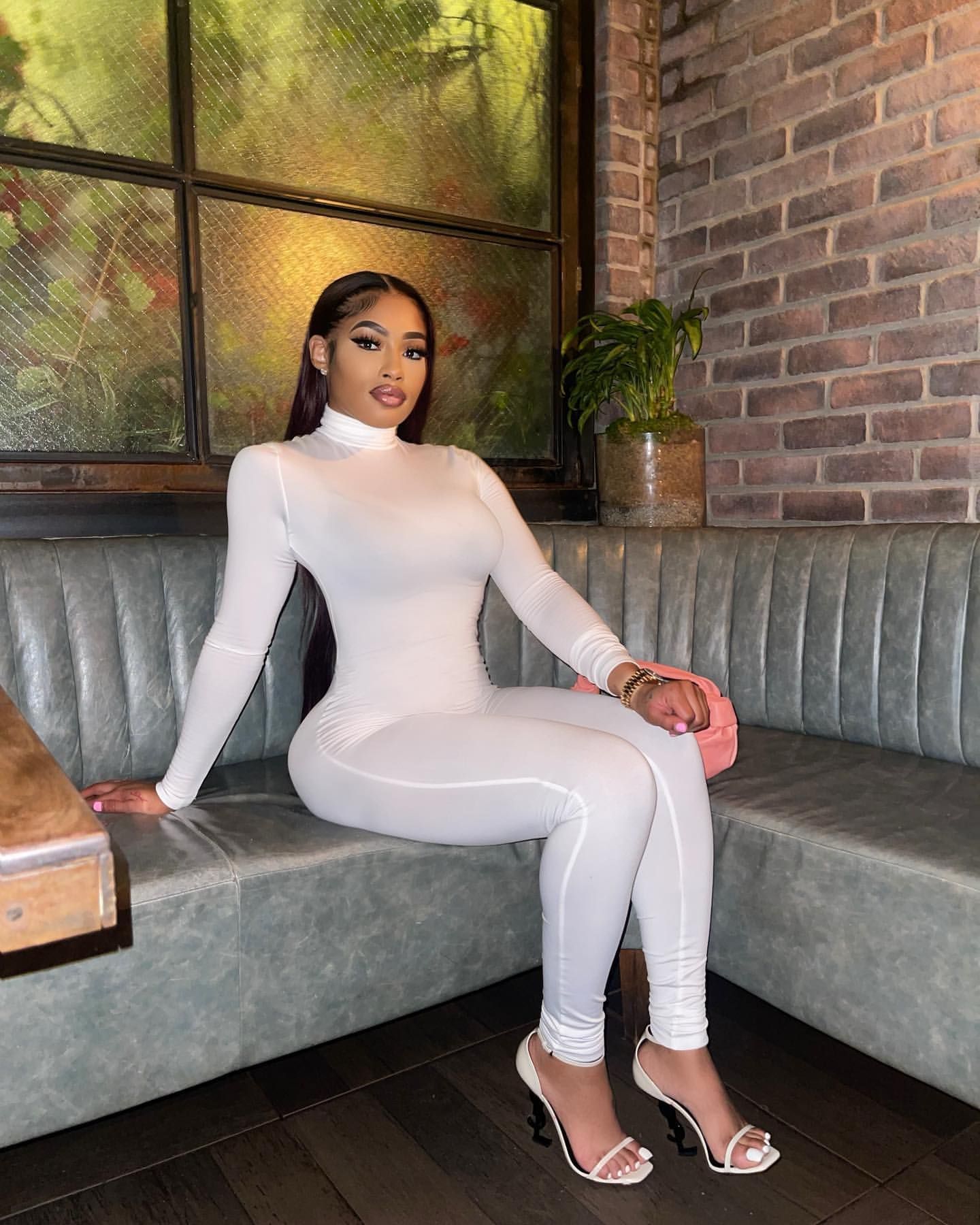 fft1150  欧美大码女 纯色休闲运动紧身提臀高弹连体裤 加绒款