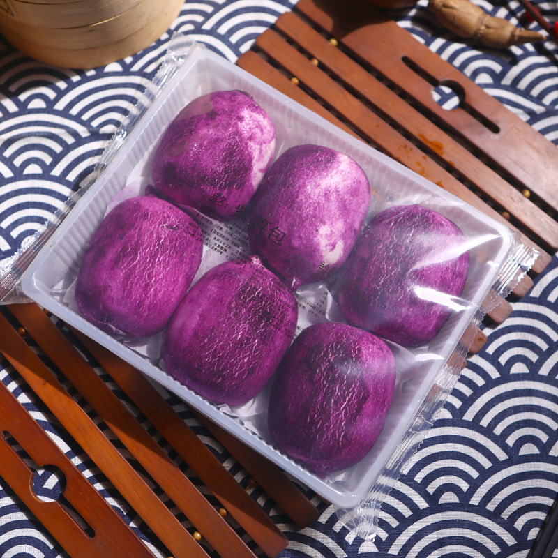 丁三记紫薯包豆沙包儿童早餐包子馒头速冻早点加热即食半成品糕点